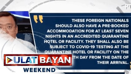 Bagong protocols  sa mgga dayuhang papasok sa PHL, ipatutupad sa Pebrero