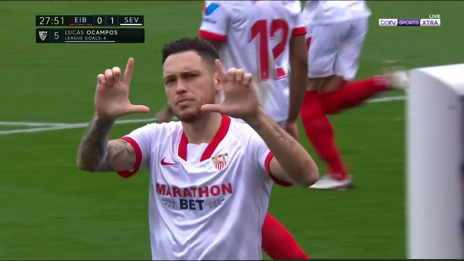 Eibar 0-1 Sevilla: GOAL Ocampos (pen)