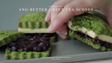 Ang-Butter (red bean paste & butter) Green Tea (Matcha) Scones Recipe