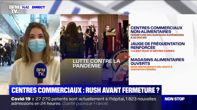 Avant leur fermeture, les centres commerciaux sont pris d'assaut