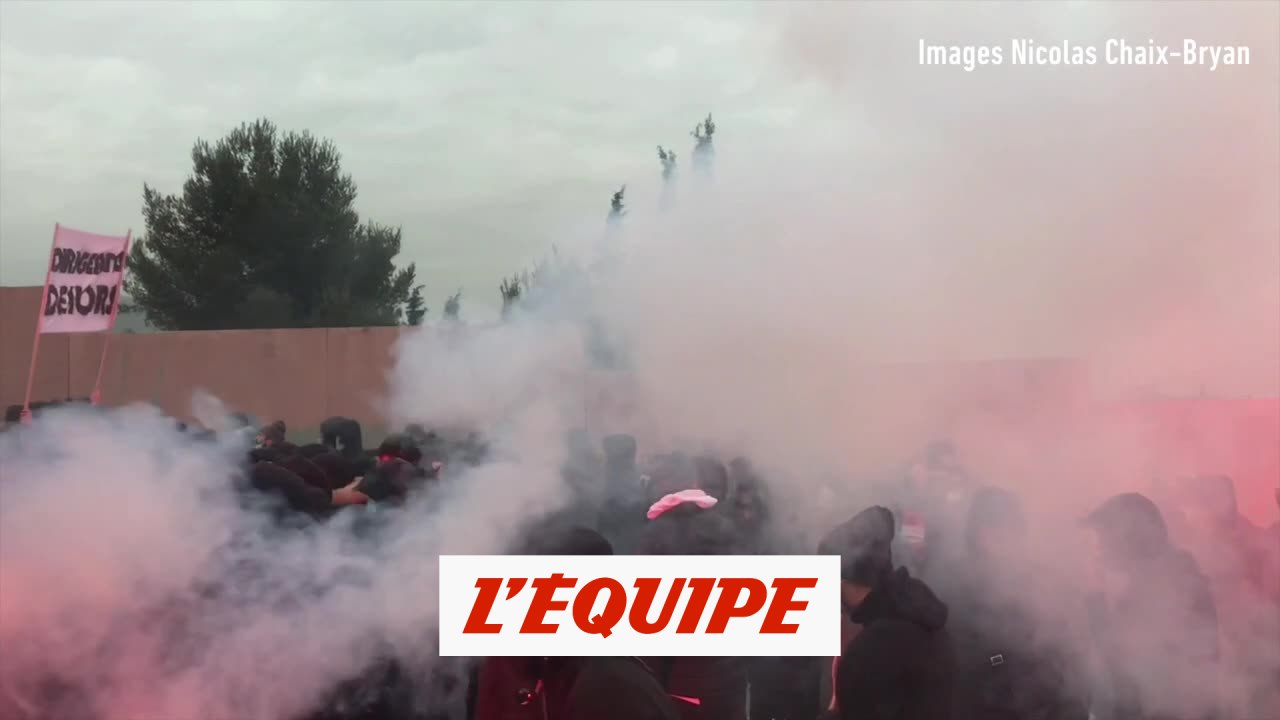 Action coup de poing des supporters de l'OM à la Commanderie - Foot - OM
