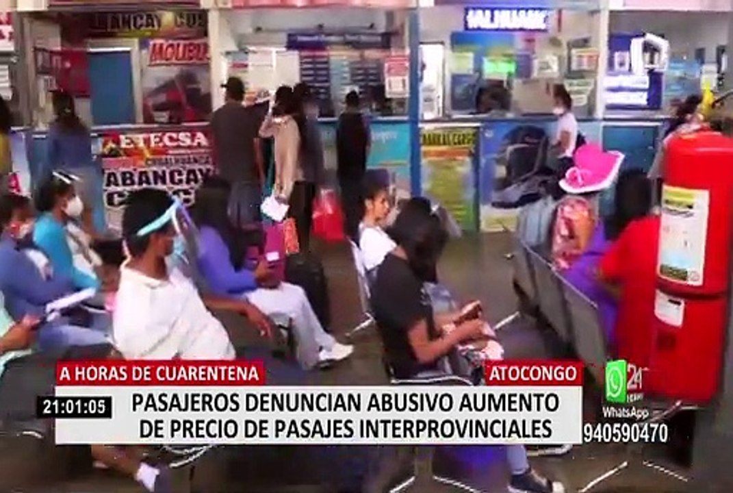 Precio de pasajes al interior del país subió a pocas horas de cuarentena