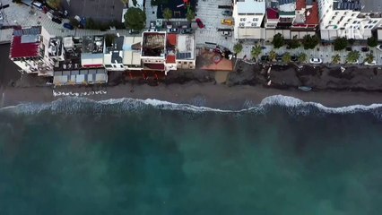 Bodrum'da yağış sonrası denizin rengi değişti