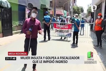 Centro de Lima: mujer ataca a fiscalizador pese a que cometió error