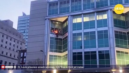 St Louis prisoners smash windows, light fires in third jail melee