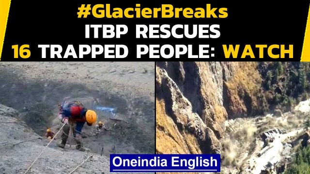 Uttarakhand Glacier breaks: ITBP jawans rescue trapped people, watch the video | Oneindia News