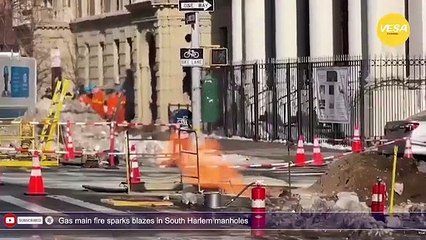 Gas main fire sparks blazes in South Harlem manholes