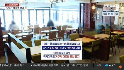 거리두기 2주 더 연장…5인 모임금지·9시 영업제한