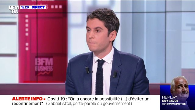 Gabriel Attal: l'objectif, c'est d'arriver à un million de tests par mois dans les écoles