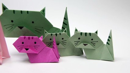 How to make paper Easy Origami Cat: วิธีการพับแมวด้วยกระดาษแบบง่ายๆ #1