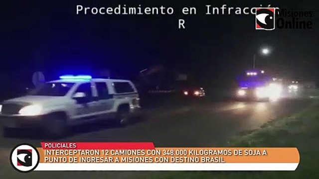 Interceptaron 12 camiones con 348.000 kilogramos de soja a punto de ingresar a Misiones con destino Brasil