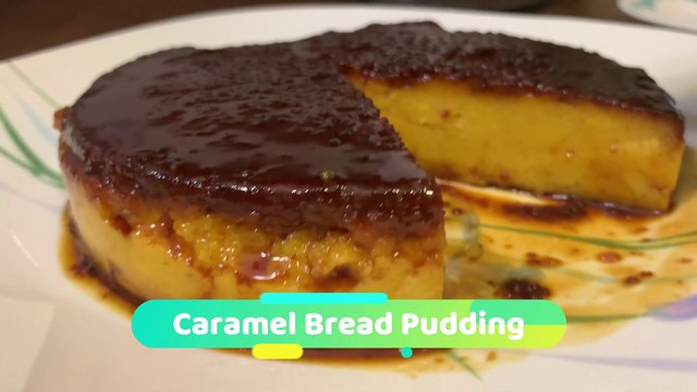 How to make eggless caramel bread pudding without an oven