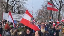Miles de personas protestan contra las medidas anticovid en Viena