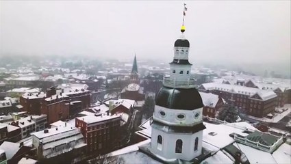 Get a bird’s-eye view of Maryland’s capital coated in snow