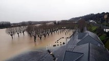 Crue de la Garonne : inondations à La Réole, en Gironde