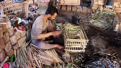 "صناعة الأقفاص بـ أسيوط ".. من جريد النخل حرفة قاربت على الانقراض