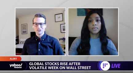 Global stocks rise after volatile week on Wall Street