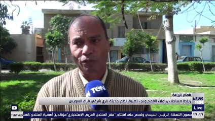 زيادة مساحات زراعات القمح وبدء تطبيق نظم حديثة للري شرقي قناة السويس