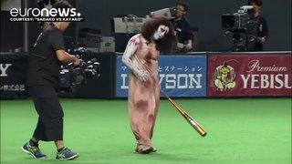 Famous ghosts put on a ghoulish display at Japan baseball game