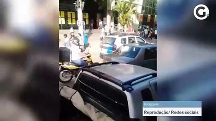 Acidente na Rua Bernardo Horta, no bairro Guandu, em Cachoeiro