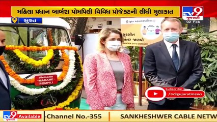 France Environment Minister Barbara Pompili visited Surat yesterday, took a ride in e-rickshaw_ TV9