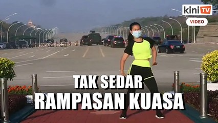 Asyik bersenamrobik, tak sedar rampasan kuasa di belakang!