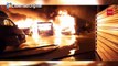 Aparatoso incendio con varias explosiones en un aparcamiento de caravanas en Alcalá de Henares