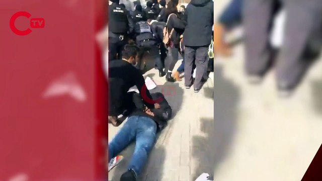 Ankara'da üniversite öğrencilerinin Aşağı Bakmayacağız eyleminde polis terörü