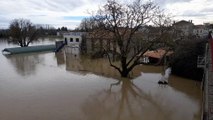 Crue de la  Garonne à La Réole : inondations, mardi 2 février 2021