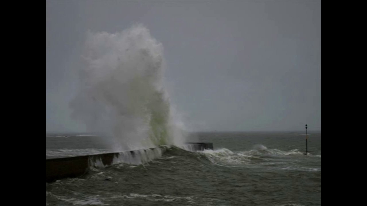 La tempête justine au port de Lomener Bretagne sud  région de Lorient février 2021