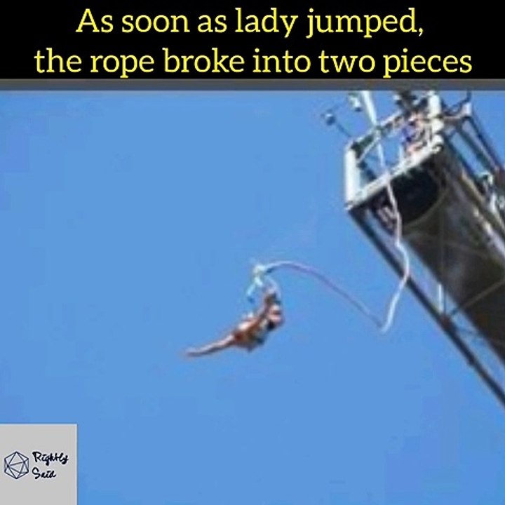 The rope cut into two pieces in Bungee jumping #shorts #1minvideo #rightlysaid #short_video