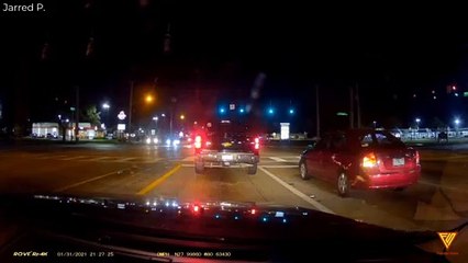 Truck makes illegal U turn