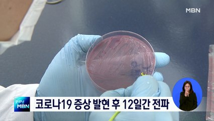 코로나19 확진자, 증상 발현 후 12일간 바이러스 전파