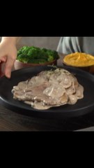 Chuletas en Salsa de Champiñones y Mostaza