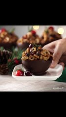 Canastita Navideña de Chocolate con Frutos Secos