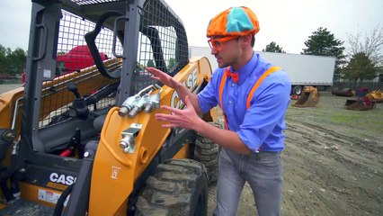Carguero con Blippi Español | Camiones de Construcción para Niños | Cargadora Compacta