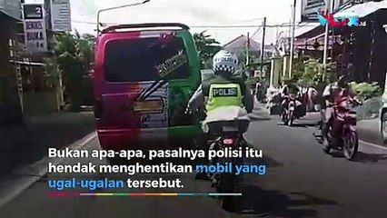 Polisi Nyusruk Sengaja Disundul Supir Elf Ugal-ugalan