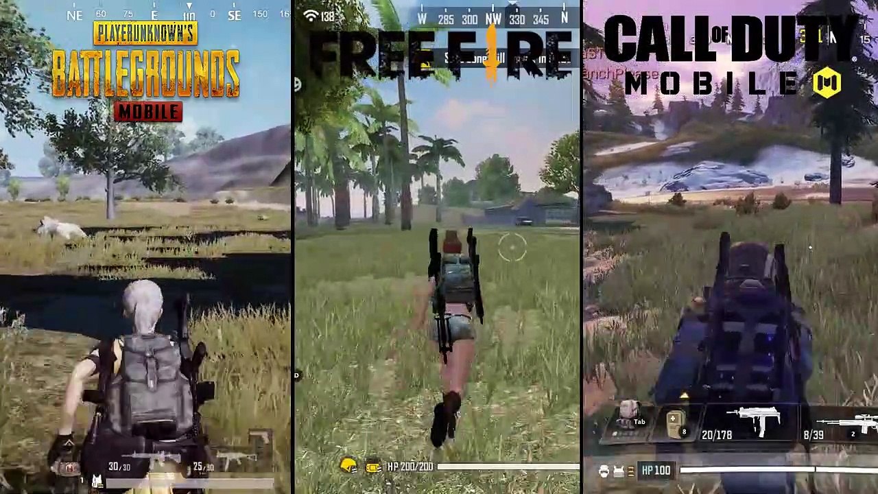 PUBG MOBILE vs. CALL OF DUTY MOBILE vs FREE FIRE Comparison