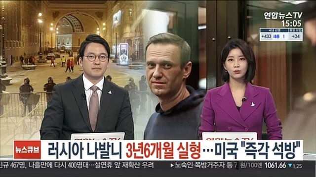 '푸틴 정적' 나발니 3년 6개월 실형…미국 즉각 석방