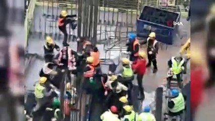Ataşehir’de inşaat işçilerinin birbirine girdiği o anlar kamerada: 5 yaralı