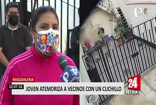 Magdalena: joven con presuntas alteraciones mentales atemoriza a vecinos con un cuchillo