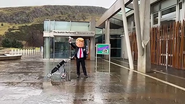 Trump protest outside Holyrood in Edinburgh