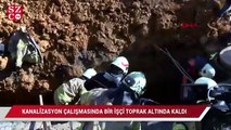 Ümraniye'de bir işçi kanalizasyon çalışması sırasında toprak altında kaldı