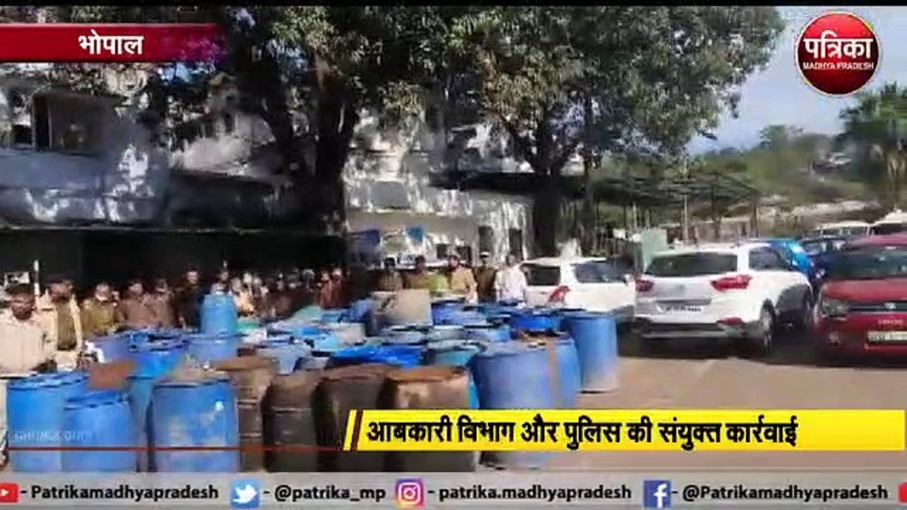 हाथभट्टी, मदिरा और भारी मात्रा में लाहन जब्त