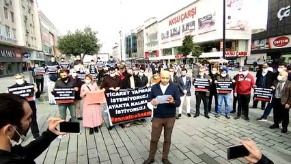 Esnaflar'dan basın açıklaması: Bu ülkenin bel kemiği küçük esnaftır, Ağaoğlu, Cengiz Holdingler değildir