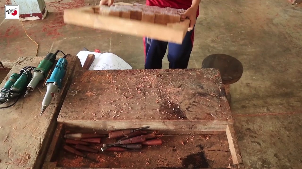 WOOD CARVING - Rose Wood Carving How to make a Flowers Wooden Painting