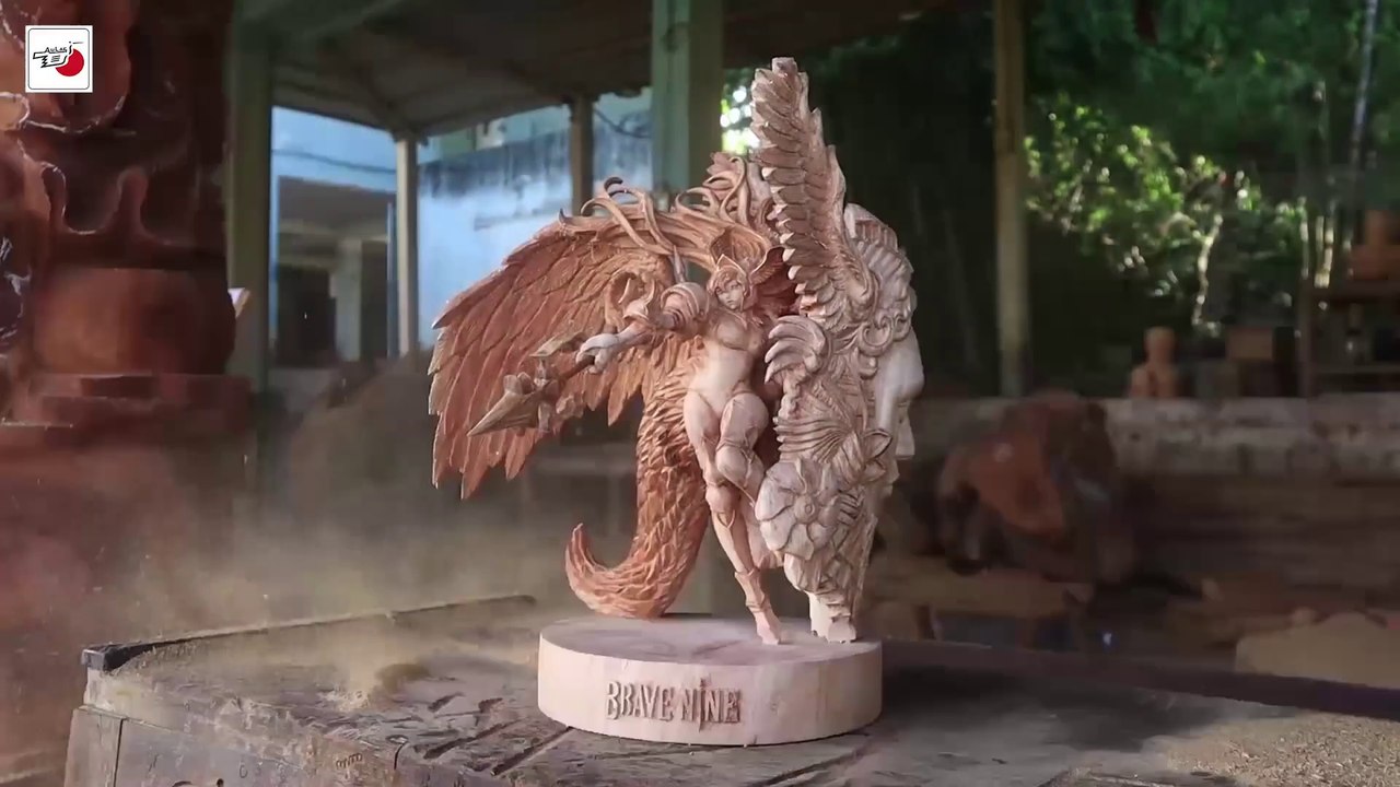 Wood Carving - Amazing skill and techniques to Make Goddess Warrior Granhildr - Brave Nine