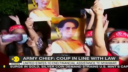 Скачать видео: Myanmar army chief - Military ouster was inevitable _ Washington blocks aid to Myanmar _ WION