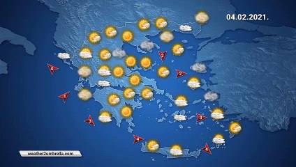 Η πρόγνωση του καιρού για την Πέμπτη 04-02-2021