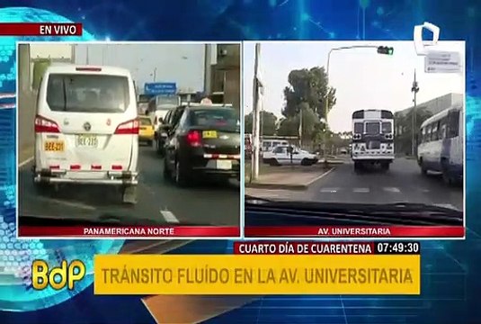 Av. Universitaria: tránsito fluido pero sin control en cuarto día de cuarentena